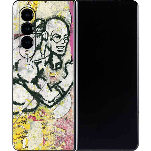 DC Comics The Flash Retro Abstract Running Pose Galaxy Z Fold4 5G Skin